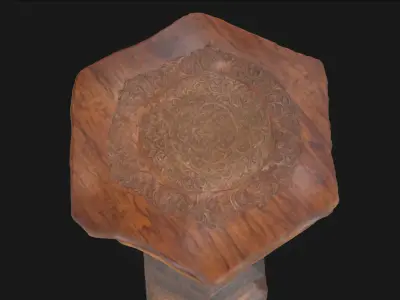 Gothic Wooden Pedestal  Ornate Relic of Dark Elegance 3D model