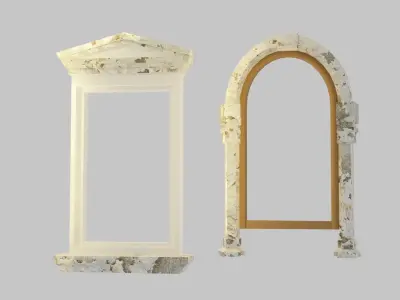 Vintage European Window Low-poly 3D model
