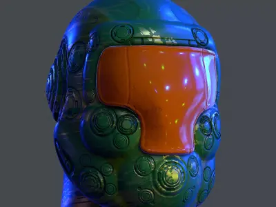 Gas mask helmet 3d model scifi Low-poly Low-poly 3D model Low-poly 3D model 83