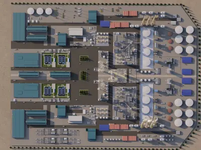 Petrochemical-Complex and Oil Gas Rig-Refinery power plant 3D model