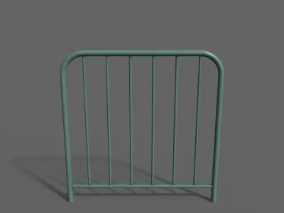 PBR Pedestrian Guard Rail Green V2 Low-poly 3D model