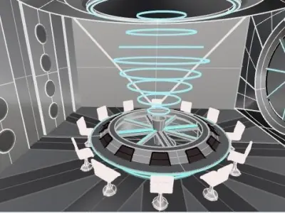 Futuristic Meeting Area Interior 3D model