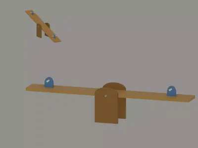 Seesaw Low Poly Low-poly 3D model
