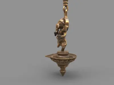 oil lamp ganesha 3D model