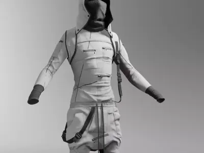 Clothes outfit 3D model Low-poly 3D model