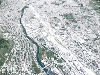 Cityscape Zurich Switzerland 3D model