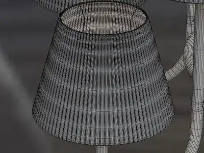 SPARROWS gold chandelier with shades 3D model