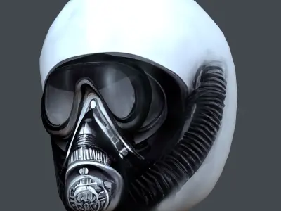 Gas mask helmet scifi Low-poly character art game Low-poly 3D model