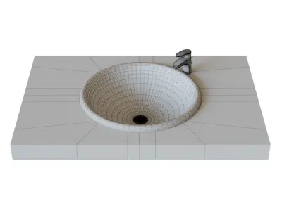 Roca Foro sink D40 cm built-in top 327872000 3D model