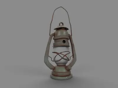 Oil lamp Low-poly 3D model