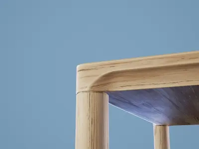 Minimalist Table 001 - Light Wood Low-poly 3D model