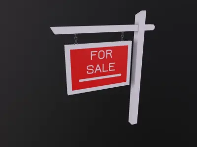 For sale notice 3D Model Low-poly 3D model