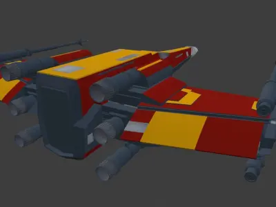 Xi-Wing Low-poly 3D model