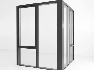 Panoramic glazing Stained glass 89 Low-poly 3D model