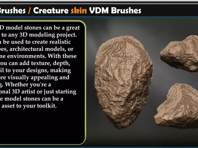 ROCK Brushe-Creature skin VDM Brushes  Vol 08 3D model