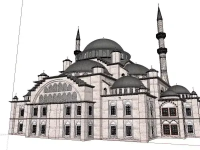Architecture-Religion-God-Culture-Temple-057 mosque with dome 3D model