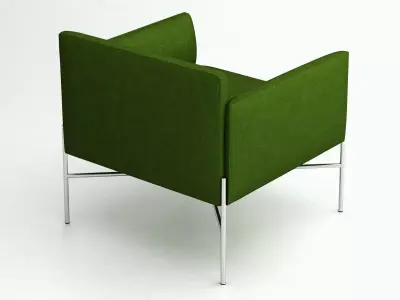 Armchair lounge chair fabric with chrome legs 3D model