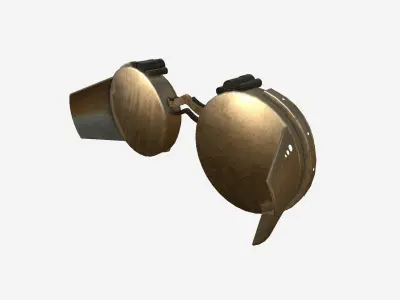 SciFi Glasses G08 Bronze - Character Design Fashion Low-poly 3D model