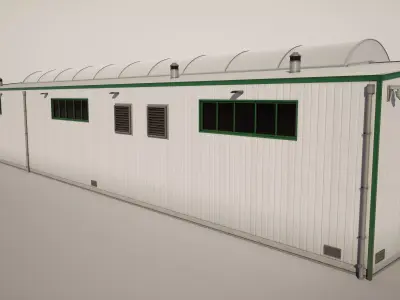 Warehouse Building Low-poly 3D model