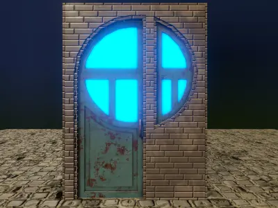 Unique Door Low-poly 3D model