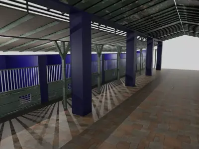 Horse Stable Low-poly 3D model