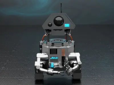 Cute Robot Low-poly 3D model