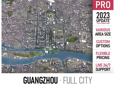 Guangzhou - 3D City Model Low-poly 3D model