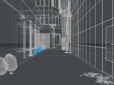 Sci fi Valleway Low-poly 3D model