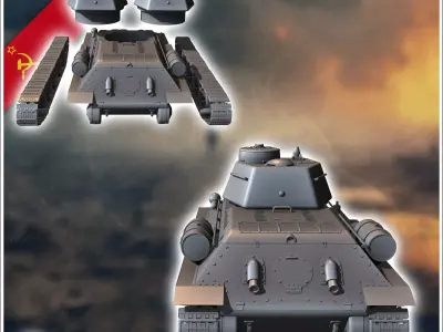 T-34-76 M1943 - Soviet army WW2 Second World East front Ostfront 3D print model