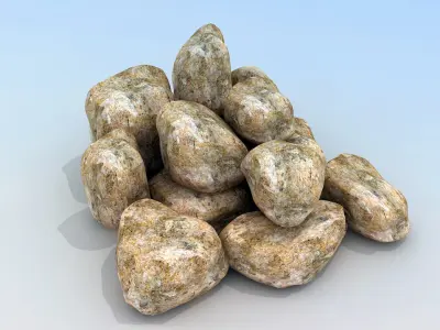 Stones - Big Rocks Low-poly 3D model