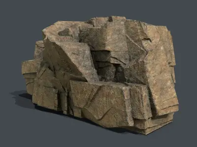 Skull Rock Low-poly 3D model 13
