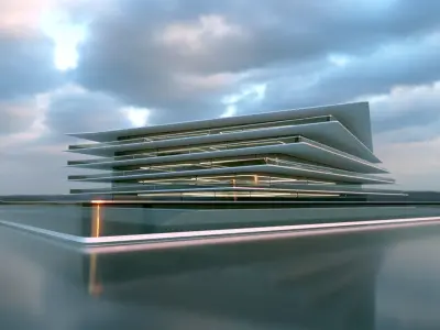 Futuristic Building Concept V2-02 3D model