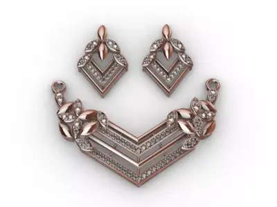 043 - Mangalsutra Pendant Set 1 3D print model