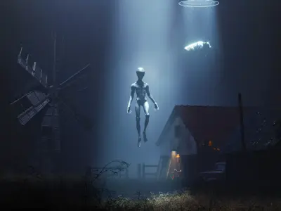 Alien human Low-poly 3D model