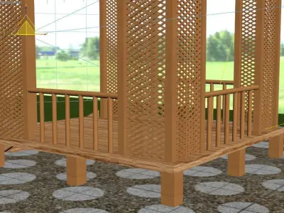 pergola garden  project good details sun outside  Low-poly 3D model