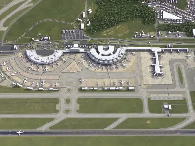 Rio De Janeiro Airport Low-poly 3D model