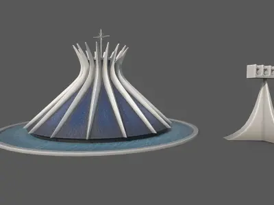 The Cathedral of Brasilia  Low-poly 3D model