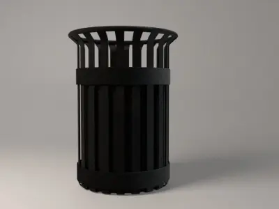 City Street Trash Can Low-poly 3D model