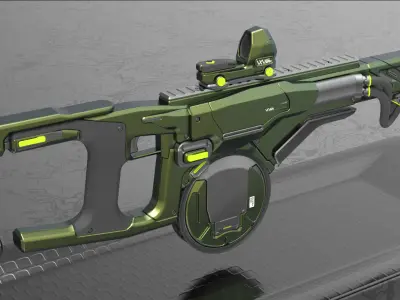 Concept Sci fi rifle 3D model purchase