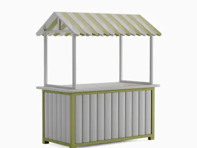Food Stand 07 Low-poly 3D model