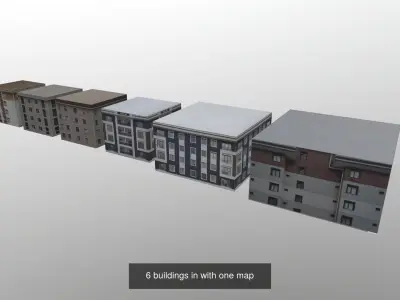 25 apartments low poly  3D Model Pack