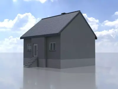 Modern single-family house version 5 L Low-poly 3D model