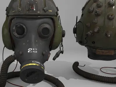 Gas wind helmet biochemical Industrial 3D model