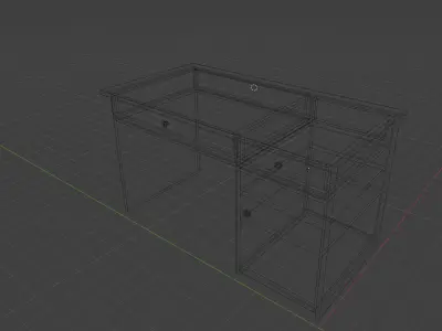 Soviet Table PS1 Style Low-poly 3D model