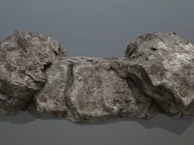 Rock  Gate Low-poly 3D model 3