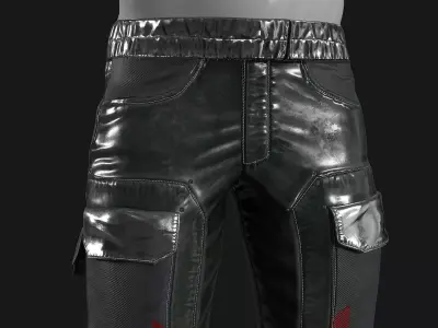 Fashionable Stylish Pants 3 colors Low-poly 3D model