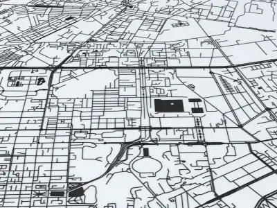 Baku Road Network and Streets 3D model