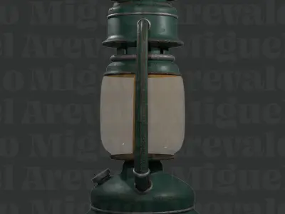 Vintage Oil Lantern 3D Model with FBX OBJ GLTF Low-poly 3D model