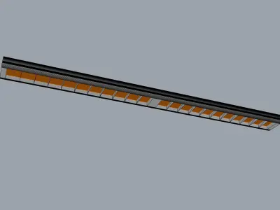 Ceiling hung fluorescent light architectural office light fixtur 3D model