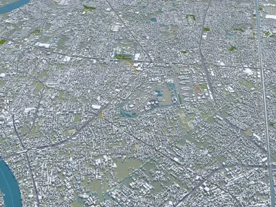Nonthaburi Thailand 15km Low-poly 3D model